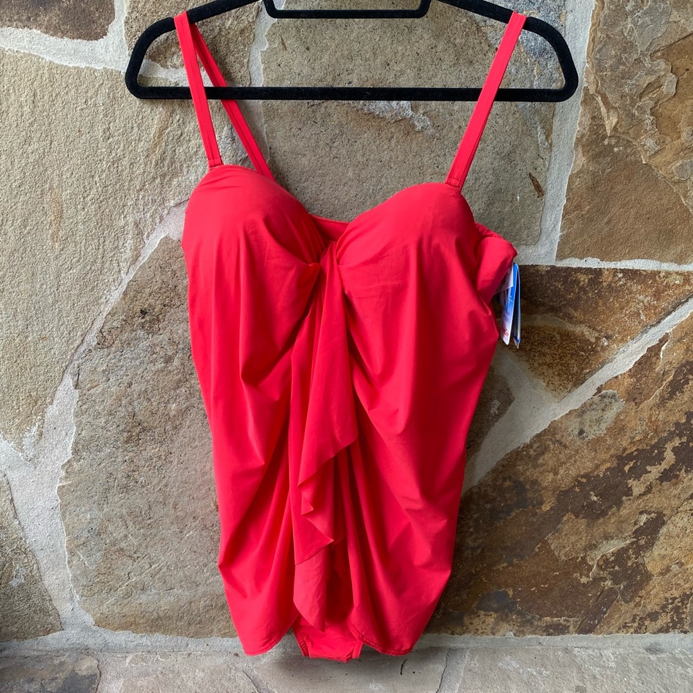 NWT Karla Colletto draped swim-dress